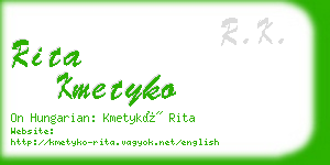 rita kmetyko business card